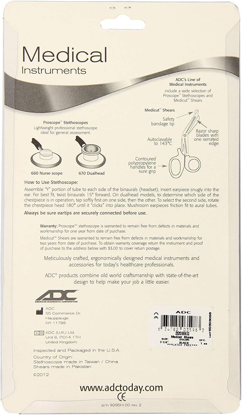ADC 320 Medicut EMT Shears - Medical Grade Stainless Steel Utility Scissors, 7.25" Length, Red - Image 4